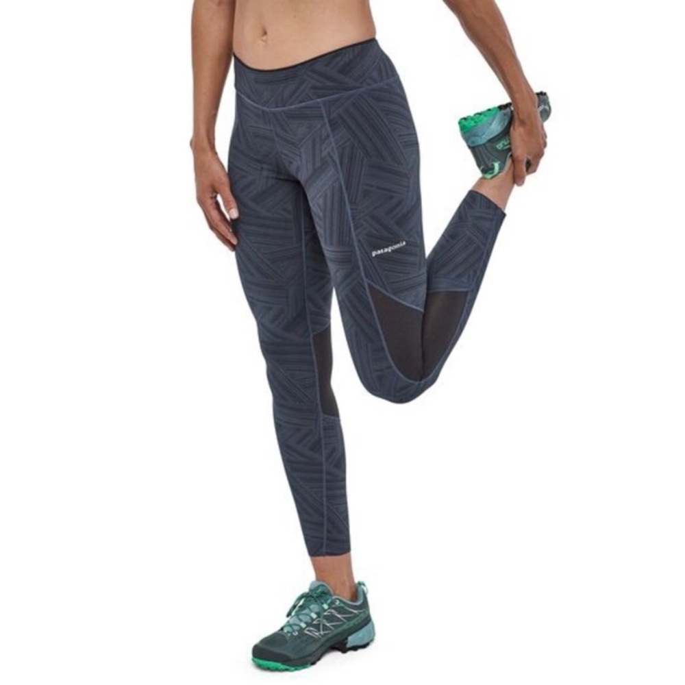 Patagonia Endless Run Tights, Vermilion Cliffs: Smolder Blue, size S